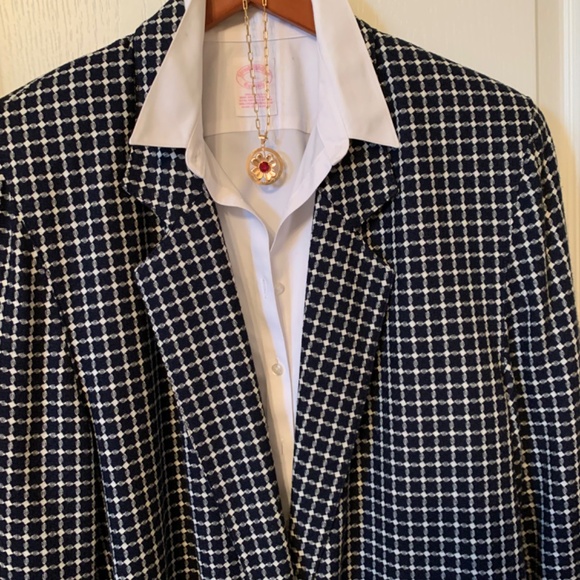 Single Breasted Black and White Checkered Jacket - size 6 - Picture 7 of 10